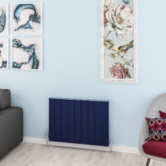 Withington 600 x 850mm Aluminium Radiator - Matt Cobalt Blue