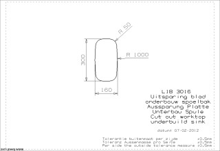L18 3016 Okg Undermount Cut Out
