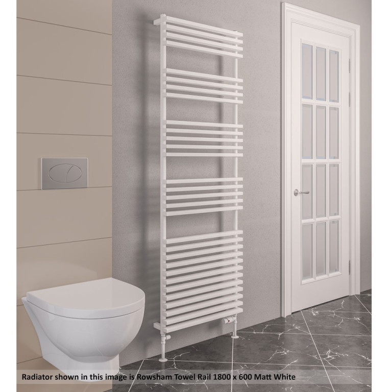 Rowsham 1800 x 500mm Towel Rail - Matt White