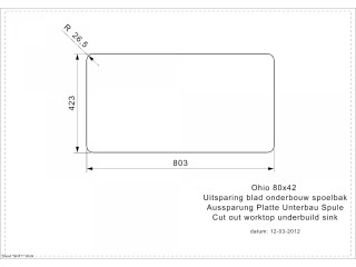 Ohio 80x42 Undermount Cut Out
