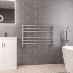Violla 590 x 1000mm Stainless Steel Towel Rail - Polished Stainless Steel