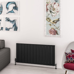 Withington 600 x 1230mm Aluminium Radiator - Matt Black