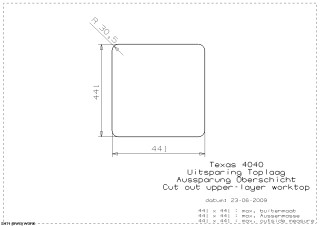 Texas 40x40 Flush Cut Out