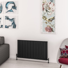 Withington 600 x 1040mm Aluminium Radiator - Matt Black