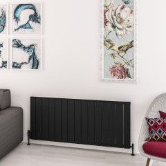 Withington 600 x 1420mm Aluminium Radiator - Matt Black