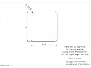 Ohio 40x40 Tapwing Flush Cut Out